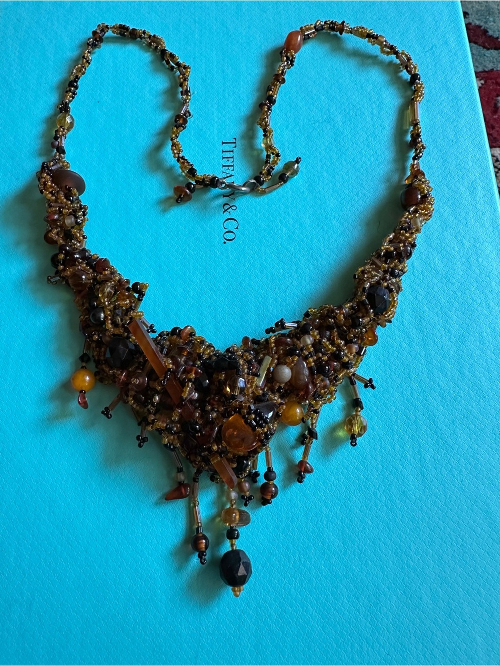 Vintage Handmade Wearable Art Beaded Necklace